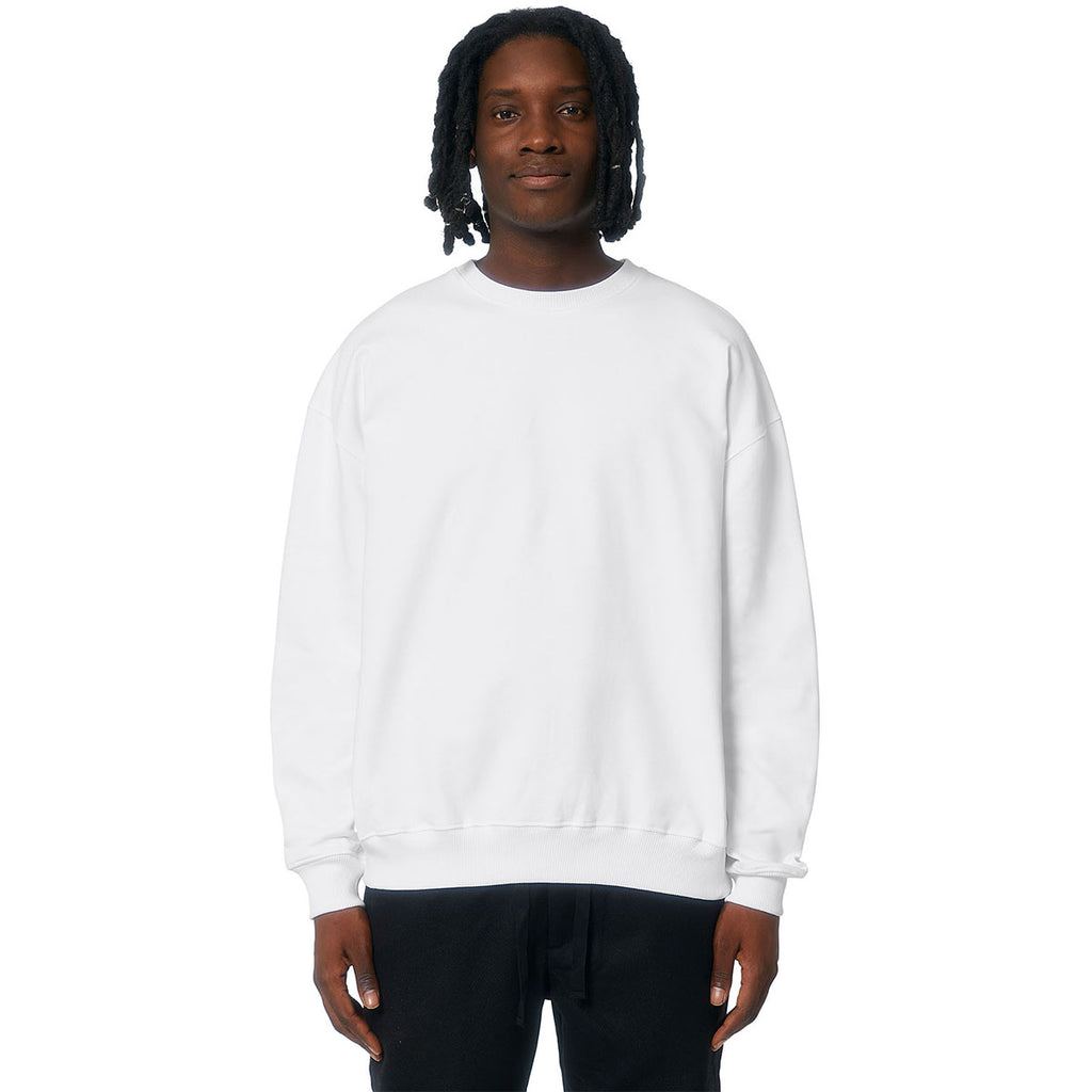 Stanley/Stella Unisex White Ledger Dry Crewneck Sweatshirt
