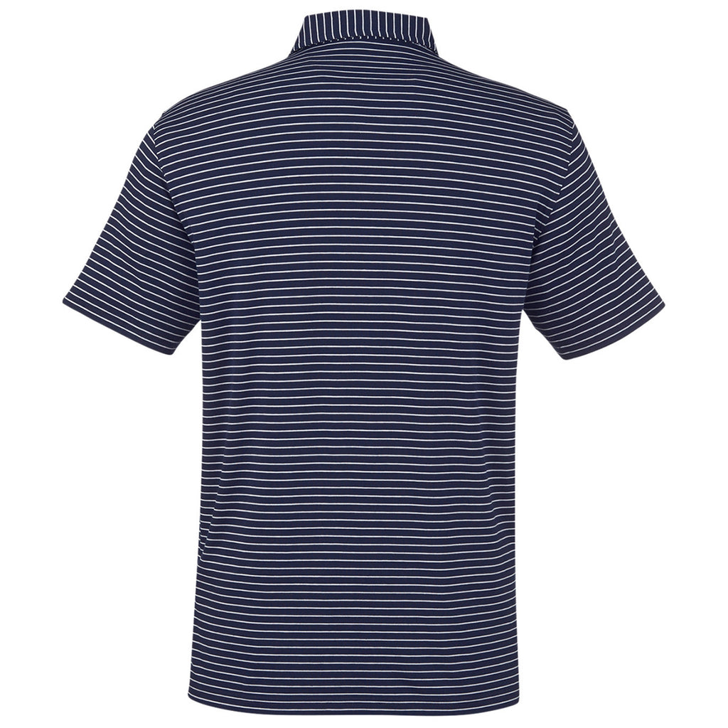 tasc Men's Classic Navy/White Cloud Lightweight Polo Brookline Stripe