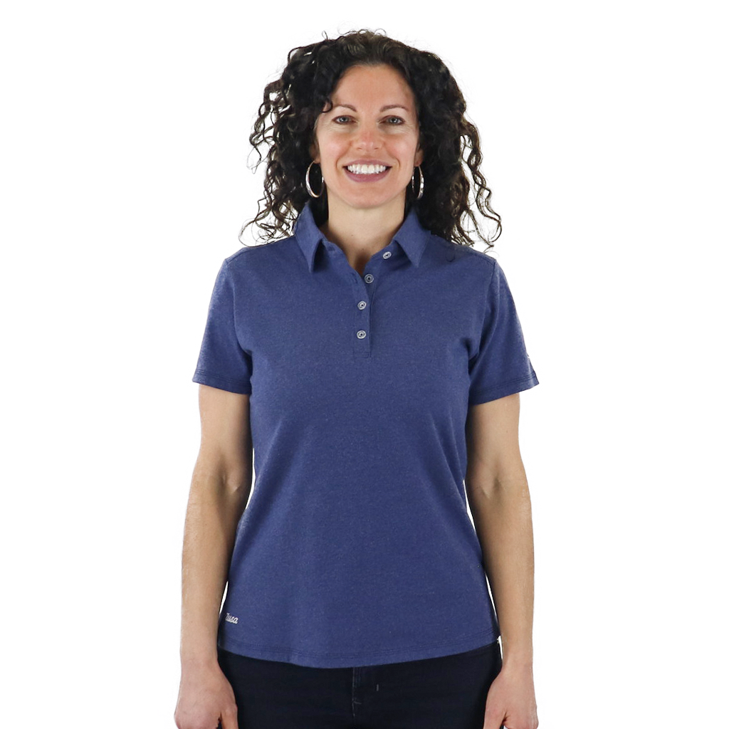 48-Hour Zusa Women's True Navy Heather Peachy Polo