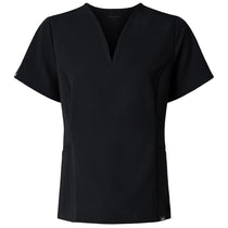 Jaanuu Women's Black Calix Fit & Flare Scrub V-Neck Top
