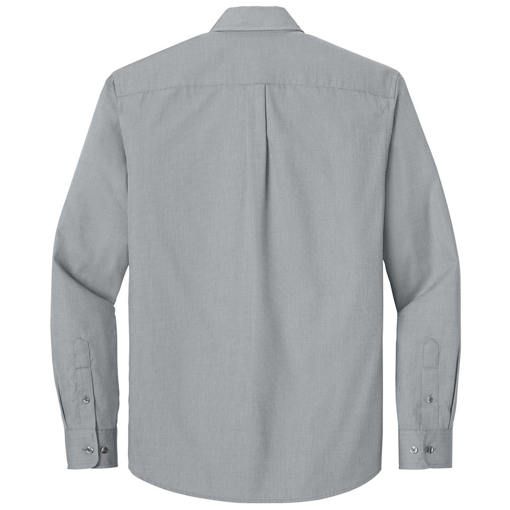 Port Authority Men's Gusty Grey Long Sleeve Nailhead Easy Care Shirt