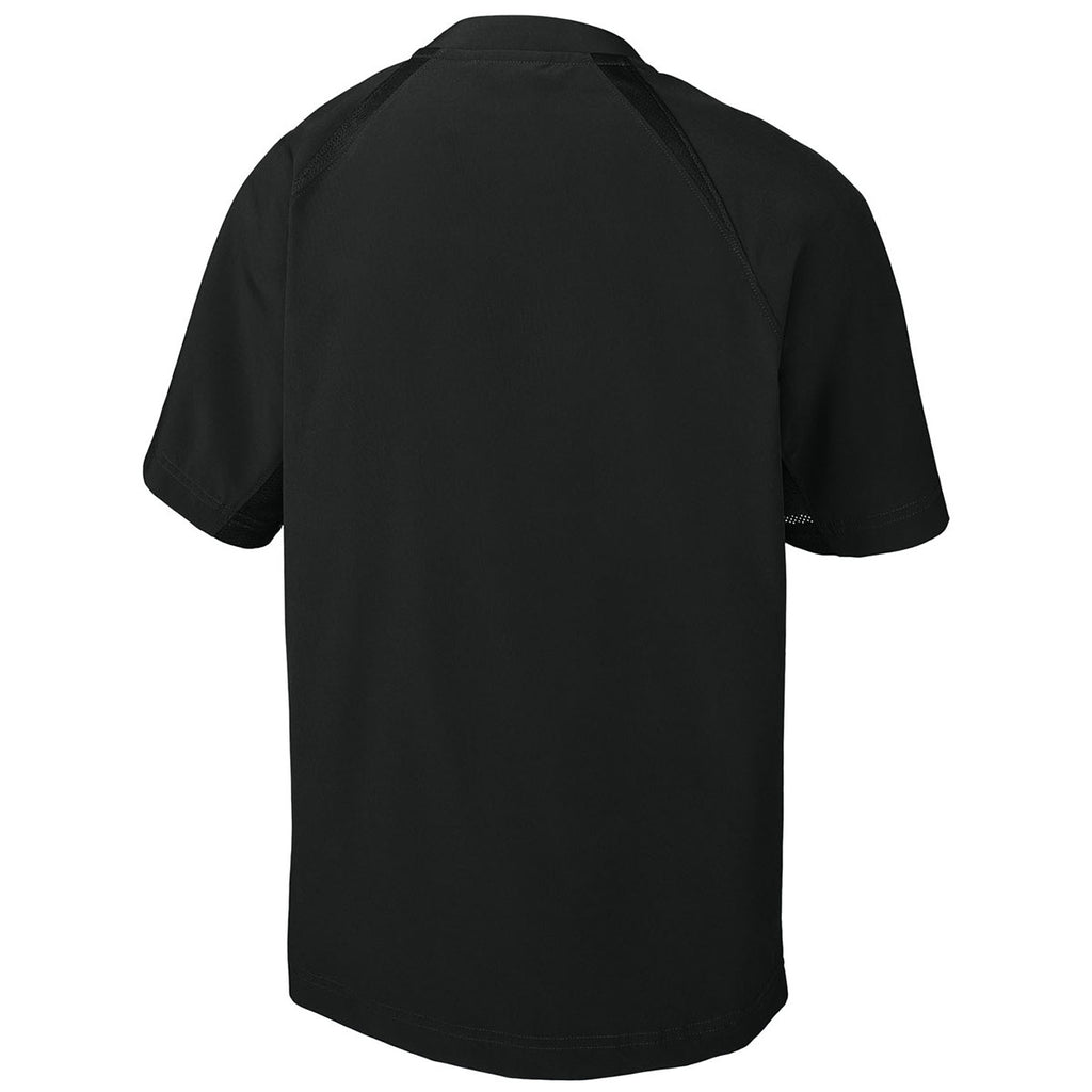 Sport-Tek Youth Black Repeat 1/2-Zip Short Sleeve Jacket