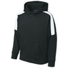 Sport-Tek Youth Black/ White Sport-Wick Fleece United Pullover Hoodie