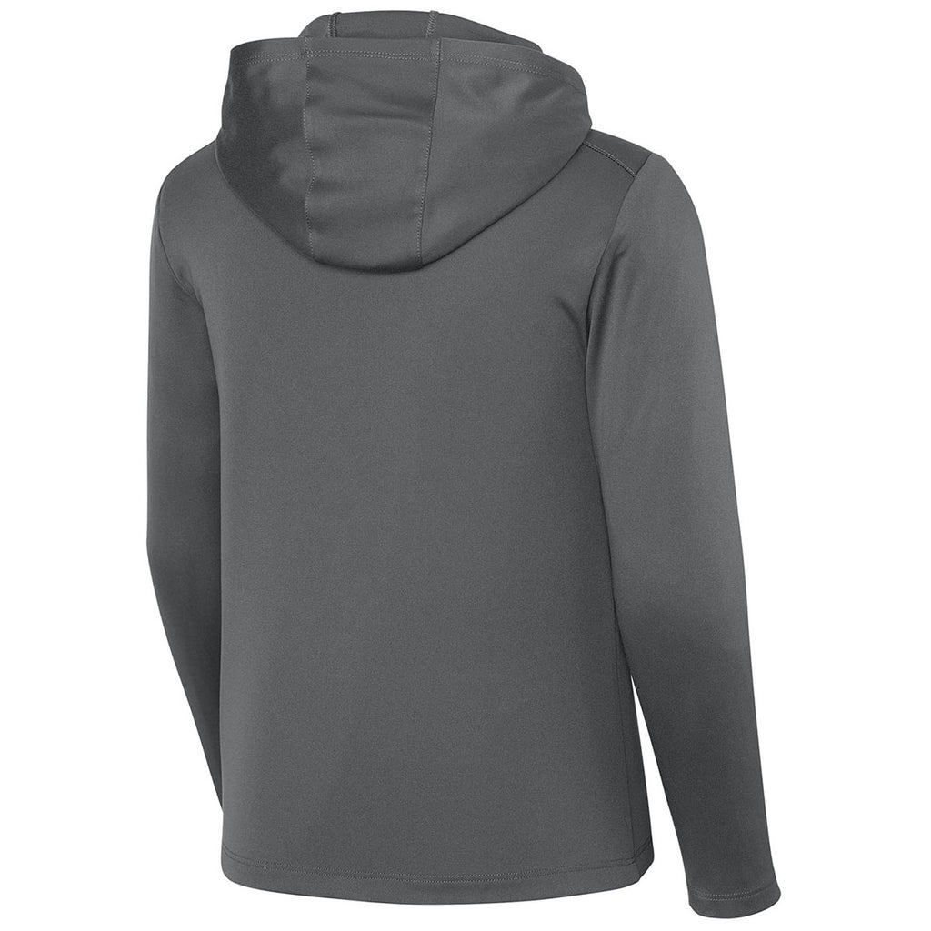 Sport-Tek Youth Dark Smoke Grey Posi-UV Pro Long Sleeve Hoodie