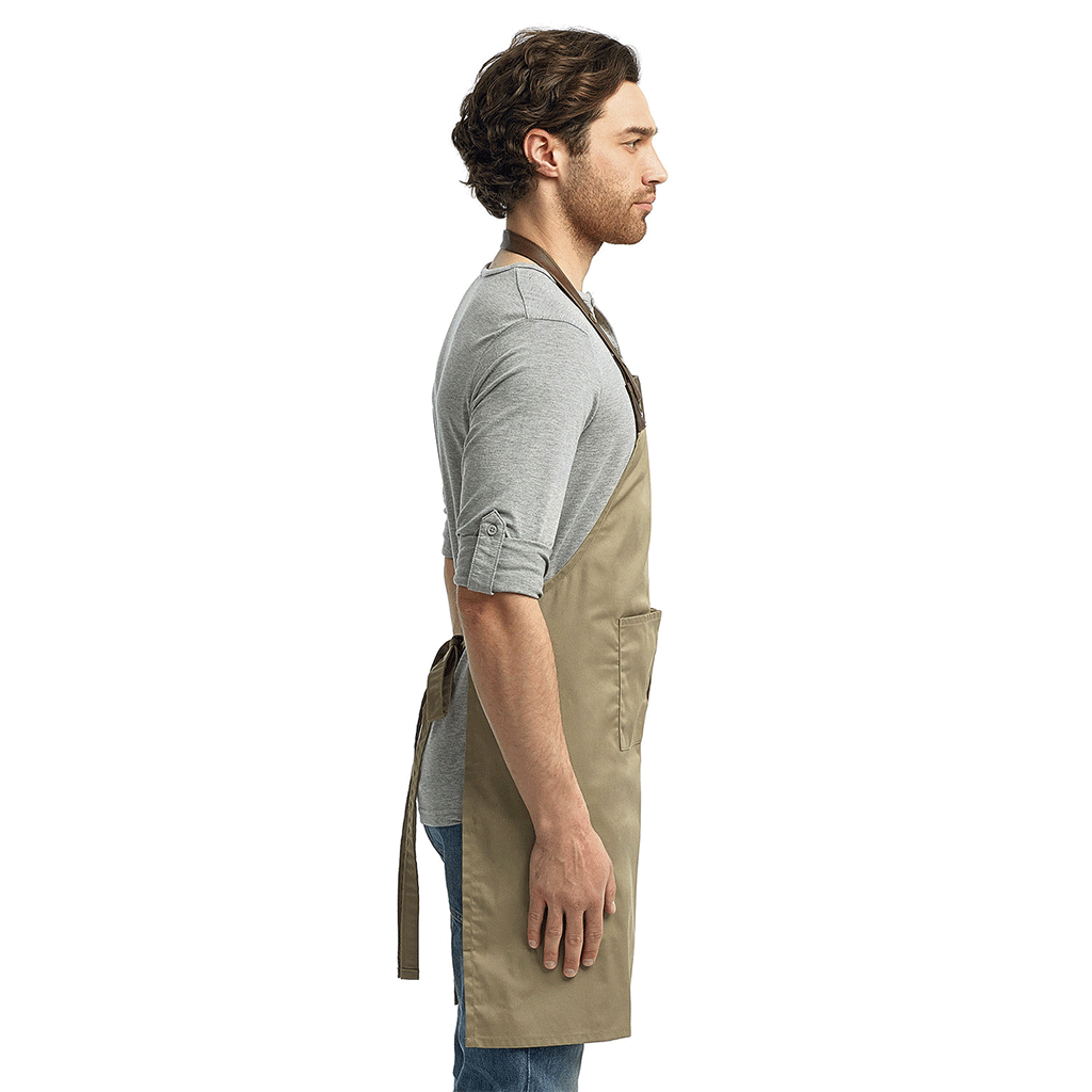 Artisan Collection by Reprime Unisex Khaki/Brown Espresso Bib Apron