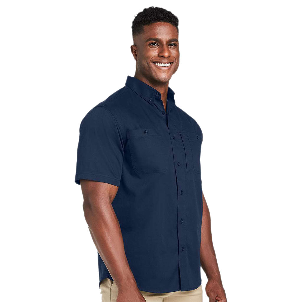 Harriton Men's Dark Navy Advantage IL Short Sleeve Dress Shirt