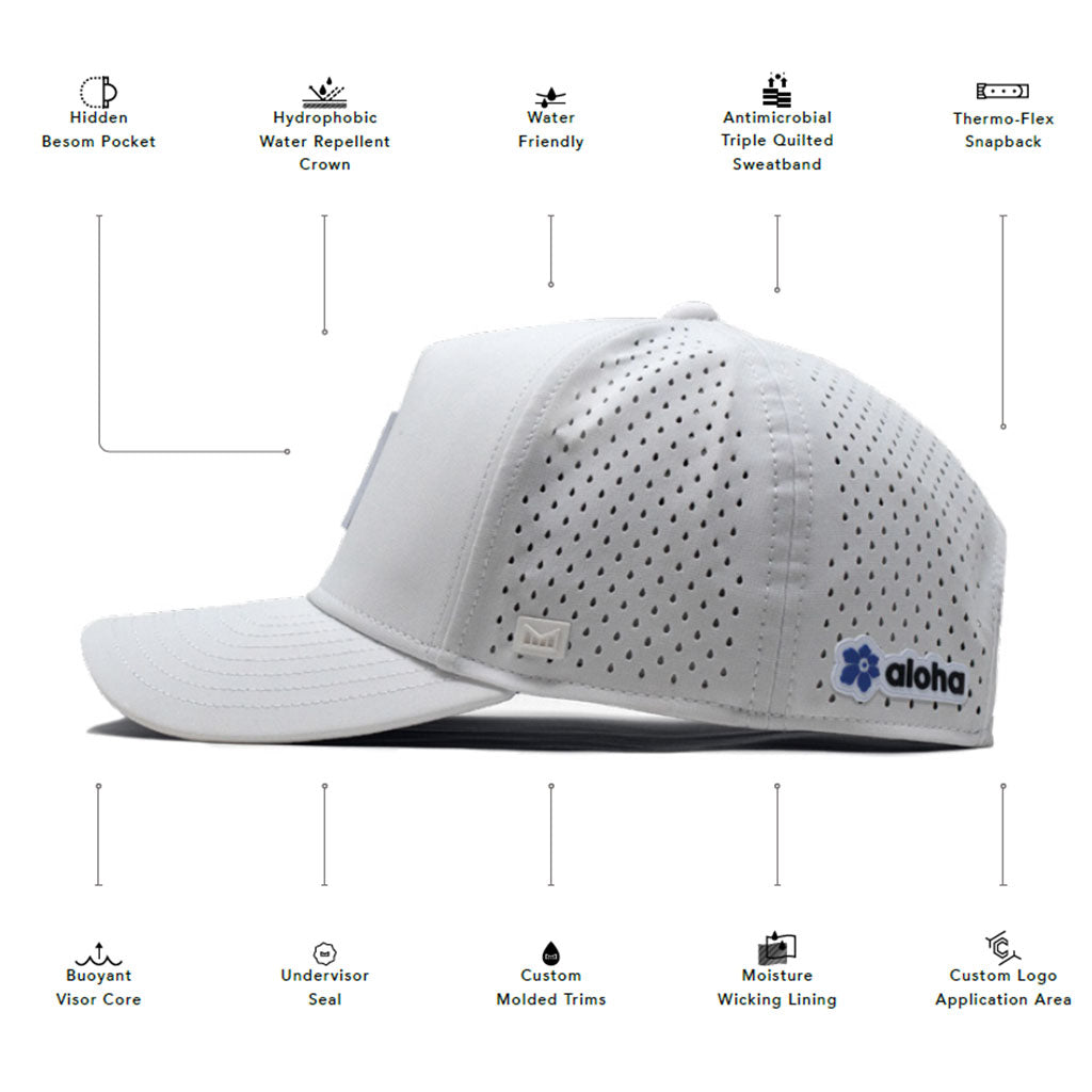 Melin Black Odyssey Stacked Hydro Performance Snapback Hat