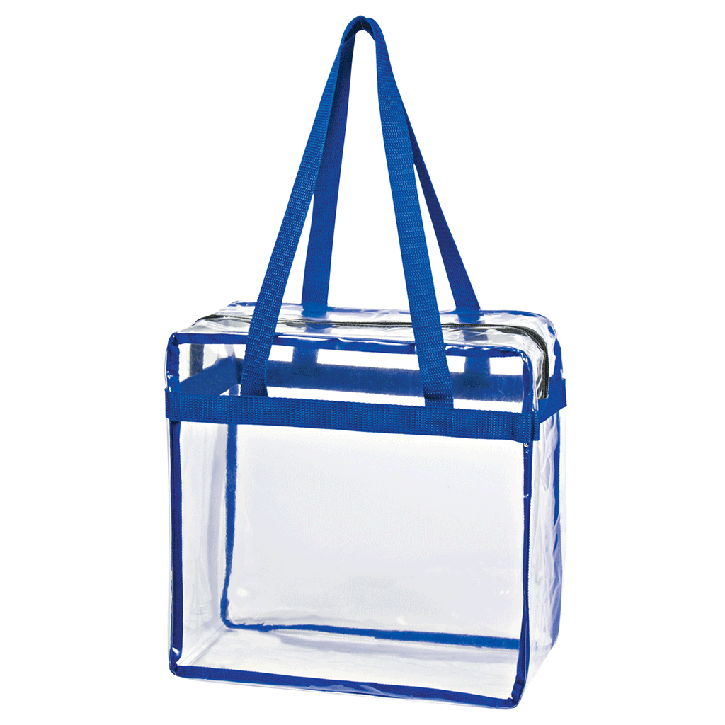 Hit Clear with Royal Trim EVA Tote Bag with Zipper