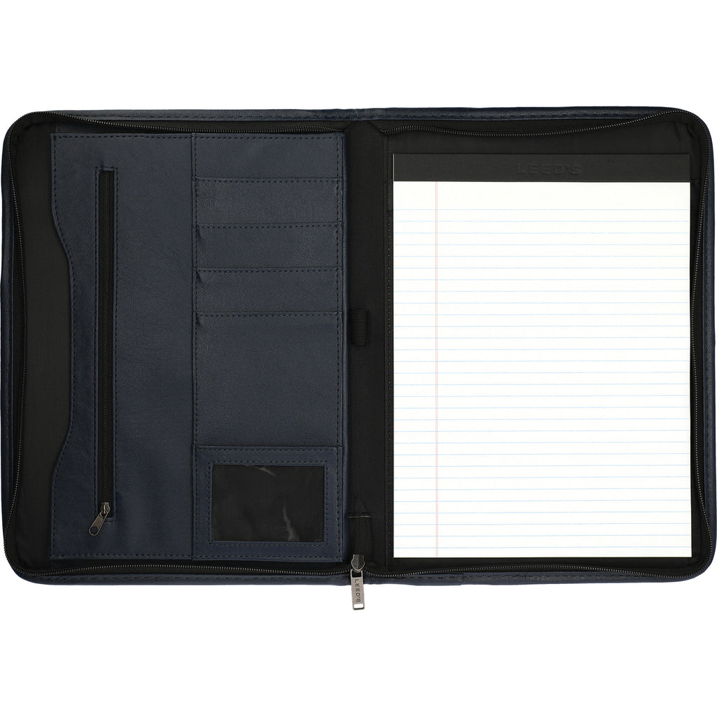 Leed's Blue DuraHyde Zippered Padfolio