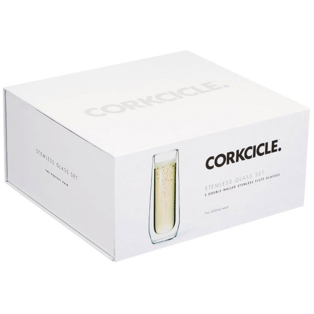 Corkcicle Clear Flute Glass Set (2)