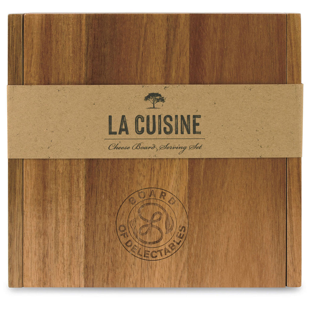 La Cuisine Wood Cheese Board with Serving Set