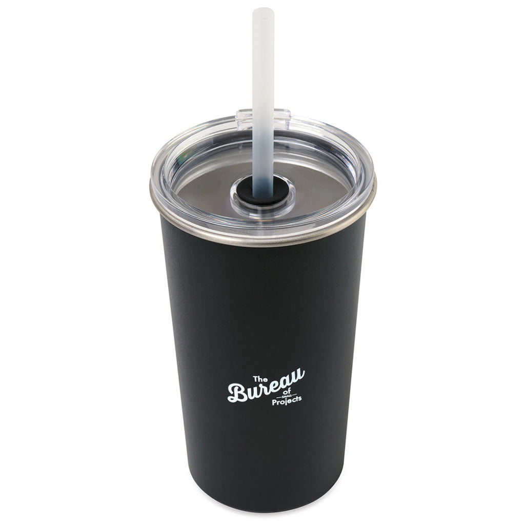 Gemline Black Arlo Classics Stainless Steel Tumbler with Straw - 20 Oz.