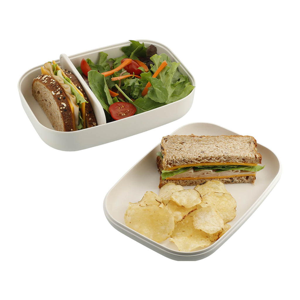 Ekobo Off White Rectangular Bento Box