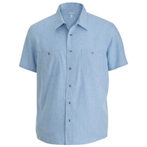 Edwards Men's Carolina Blue Heather Melange Ultra-Light Chambray Shirt