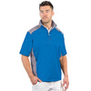 Antigua Men's Laguna/Light Grey Heather Barrier Quarter Zip