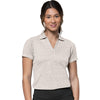 Antigua Women's Oatmeal Heather/White Peak Polo