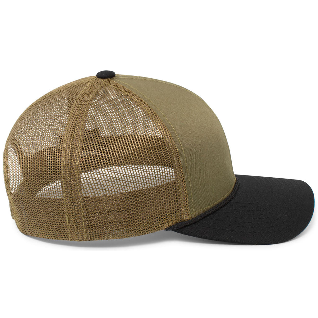 Pacific Headwear Moss Green/Black Trucker Snapback Braid Cap