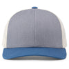 Pacific Headwear Heather Grey/Beige/Ocean Blue Snapback Trucker Mesh Cap