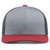 Pacific Headwear Heather Grey/Lt Charcoal/Varsity Snapback Trucker Mesh Cap