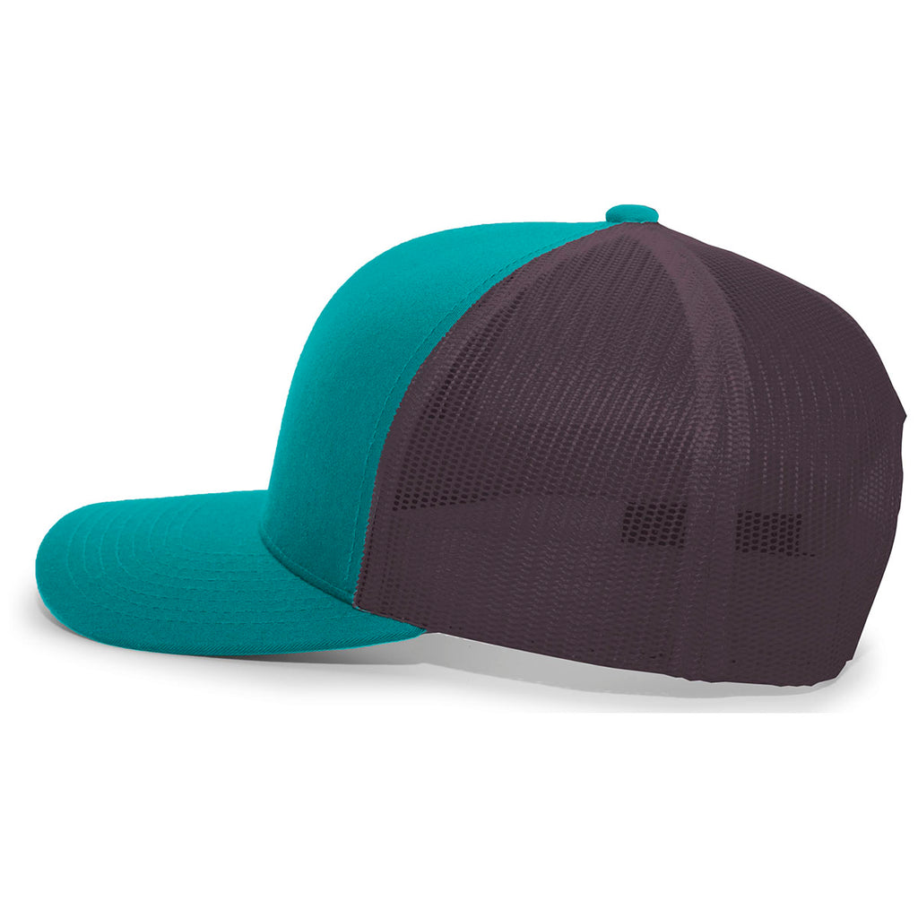 Pacific Headwear Jaguar Teal/Charcoal/Jaguar Teal Snapback Trucker Mesh Cap