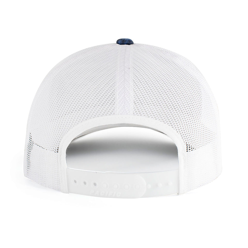 Pacific Headwear Elements Bluefin/White Elements Aqua Camp Trucker Snapback Cap