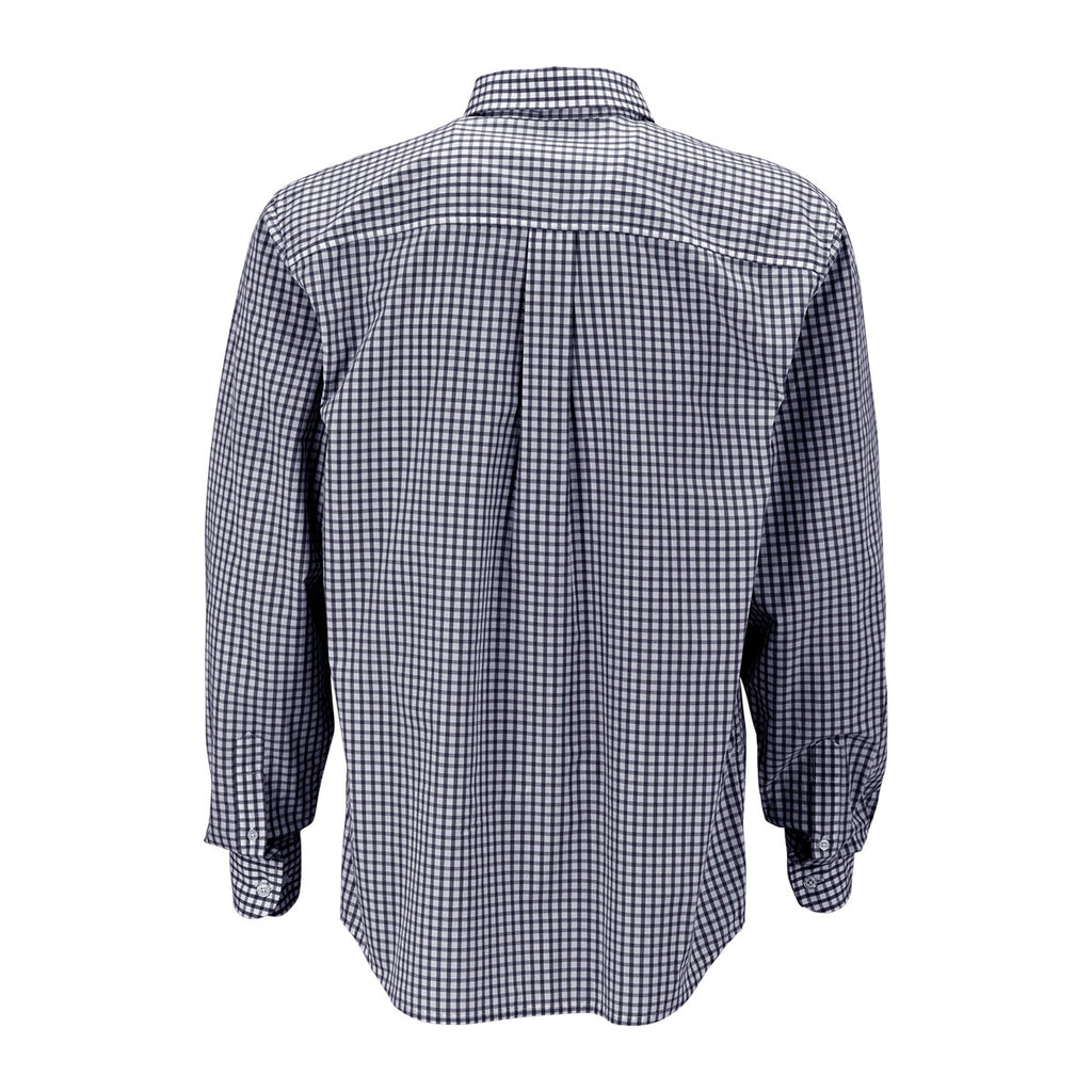 Vantage Men's Navy/White Easy-Care Gingham Check Shirt