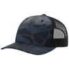 Richardson Admiral Duck Camo/Black Printed Five Panel Trucker Hat