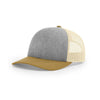 Richardson Heather Grey/Birch/Amber Gold Mesh Back Tri-Color Low Pro Trucker Hat