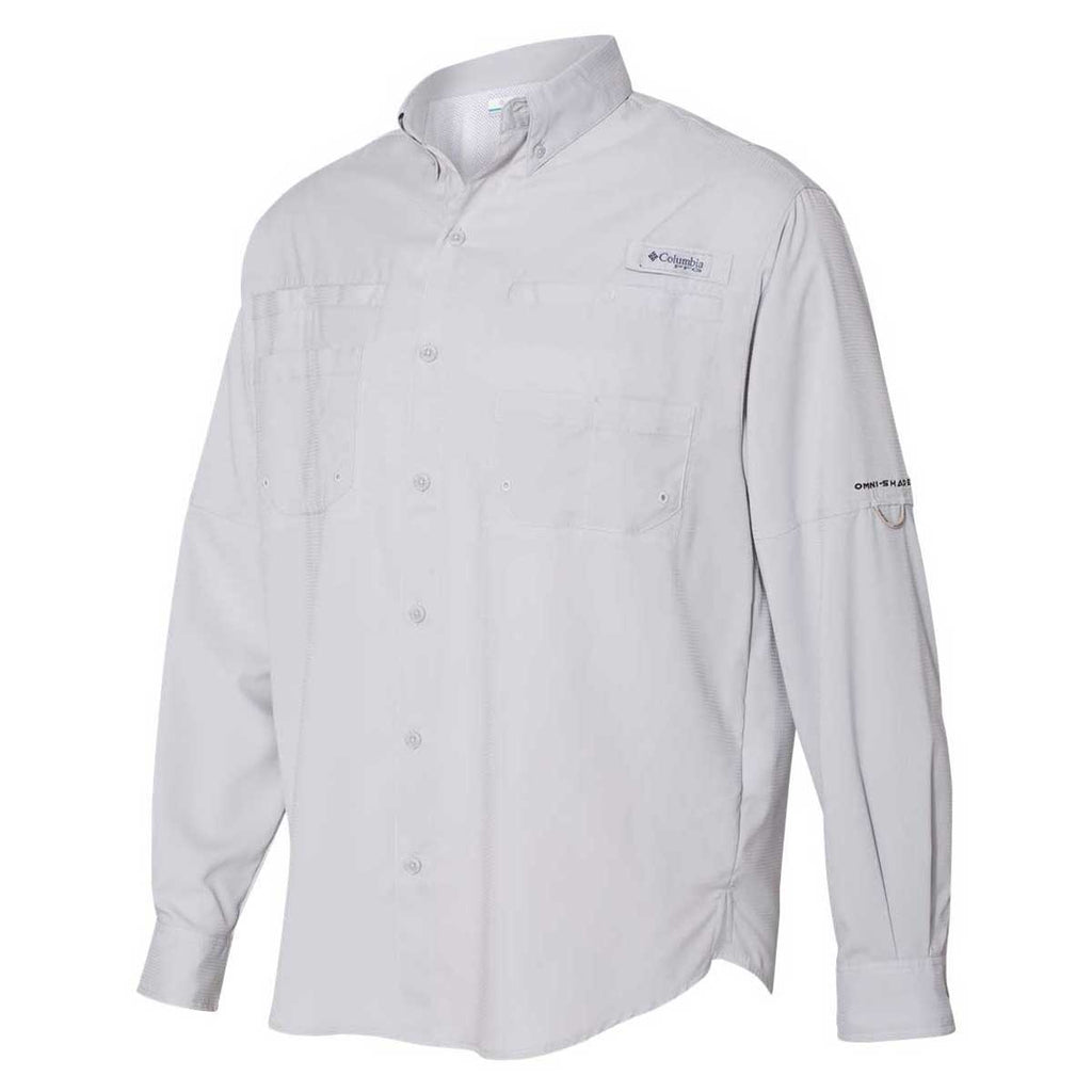 Columbia Men's Cool Grey PFG Tamiami II Long Sleeve Shirt