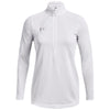 Under Armour Women's White/Mod Grey Team Tech 1/2 Zip