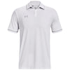 Under Armour Men's White/Mod Grey Team Tipped Polo