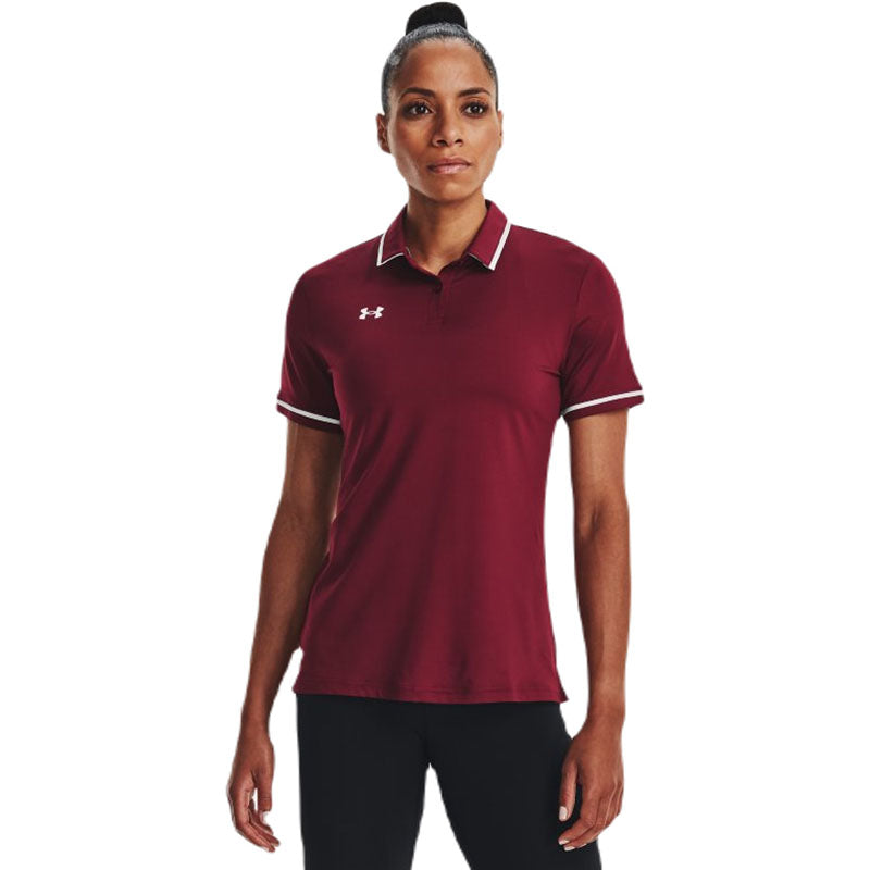 Under Armour Women's Cardinal/White Team Tipped Polo