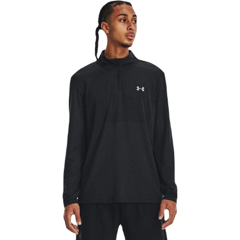 Under Armour Men's Black/Reflective Seamless Stride Quarter Zip