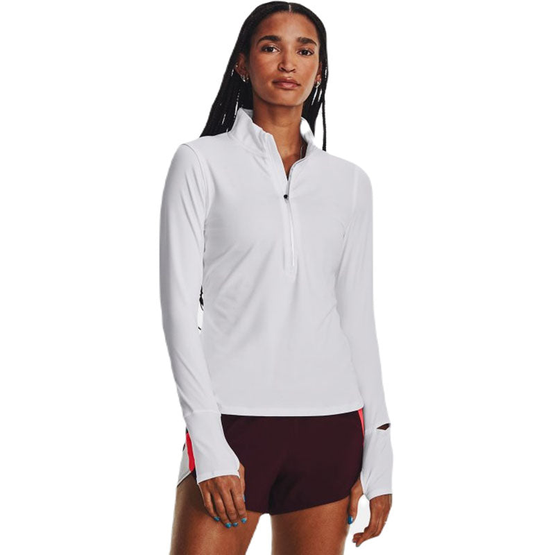 Under Armour Women's White/Reflective Qualifier Run Half Zip