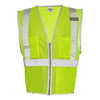 ML Kishigo Men's Lime Premium Brilliant Series Three-Pocket Zippered Mesh Vest