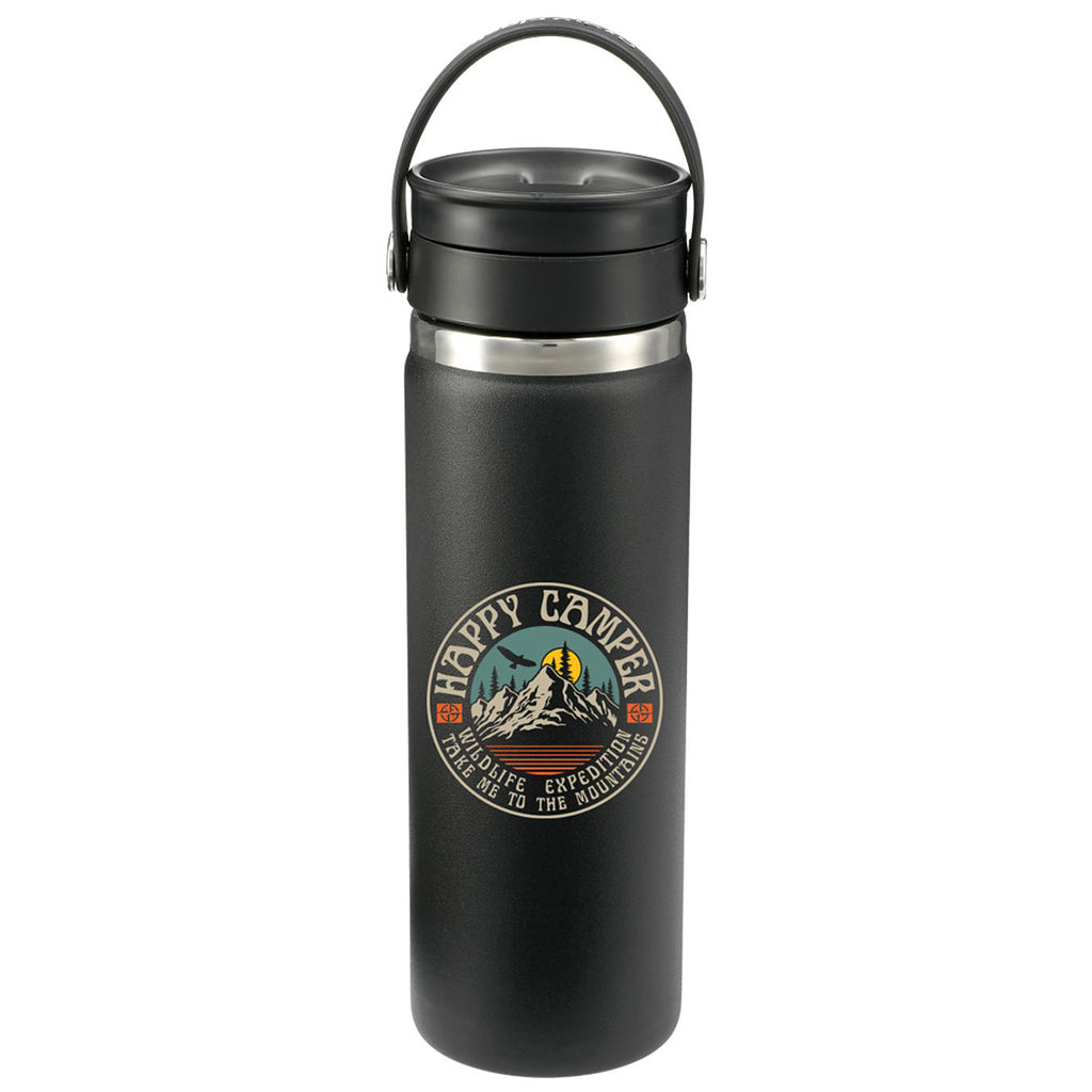 Hydro Flask Black Wide Mouth 20 oz Bottle with Flex Sip Lid