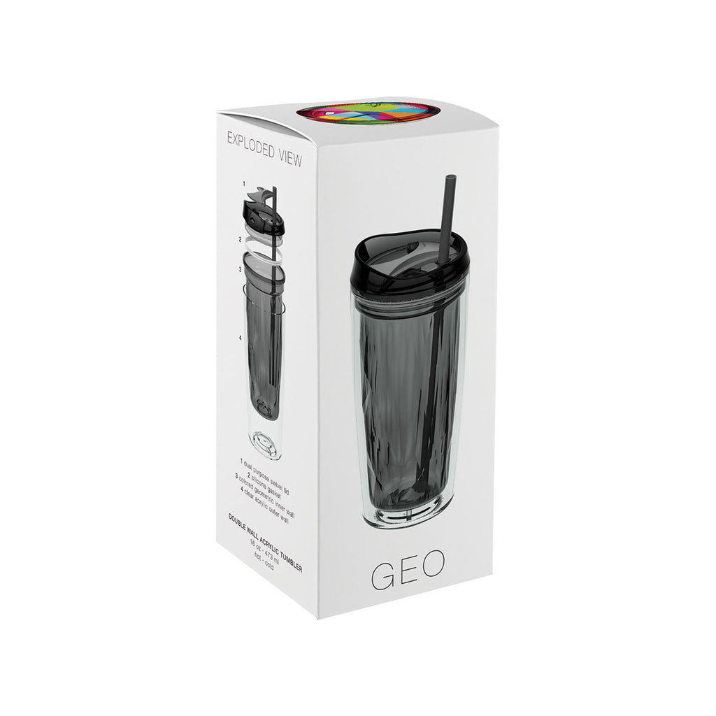 ETS Graphite Geo Acrylic Tumbler 16 oz