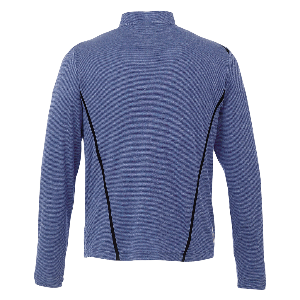 Elevate Men's Metro Blue Heather/Black Dege Eco Knit Half Zip