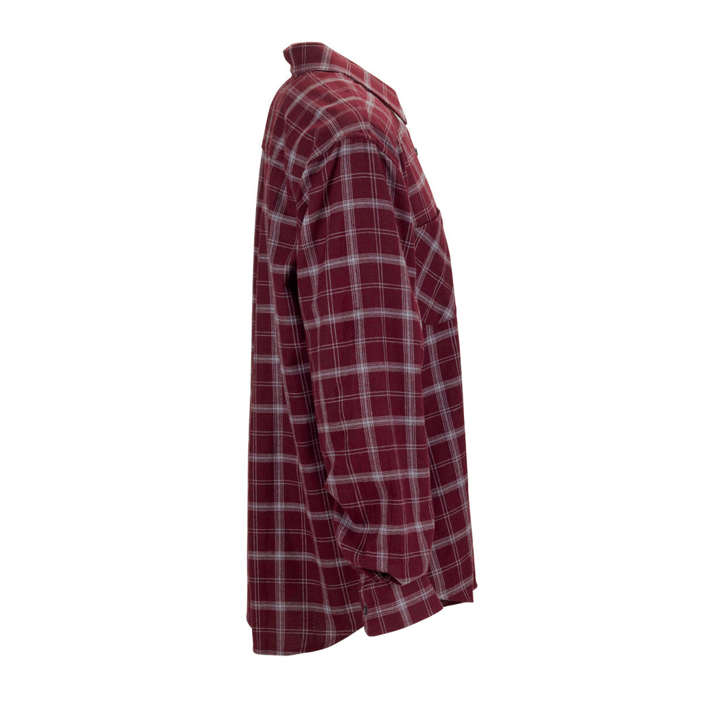 Vantage Men's Deep Maroon/Light Grey Check Brewer Flannel Shirt