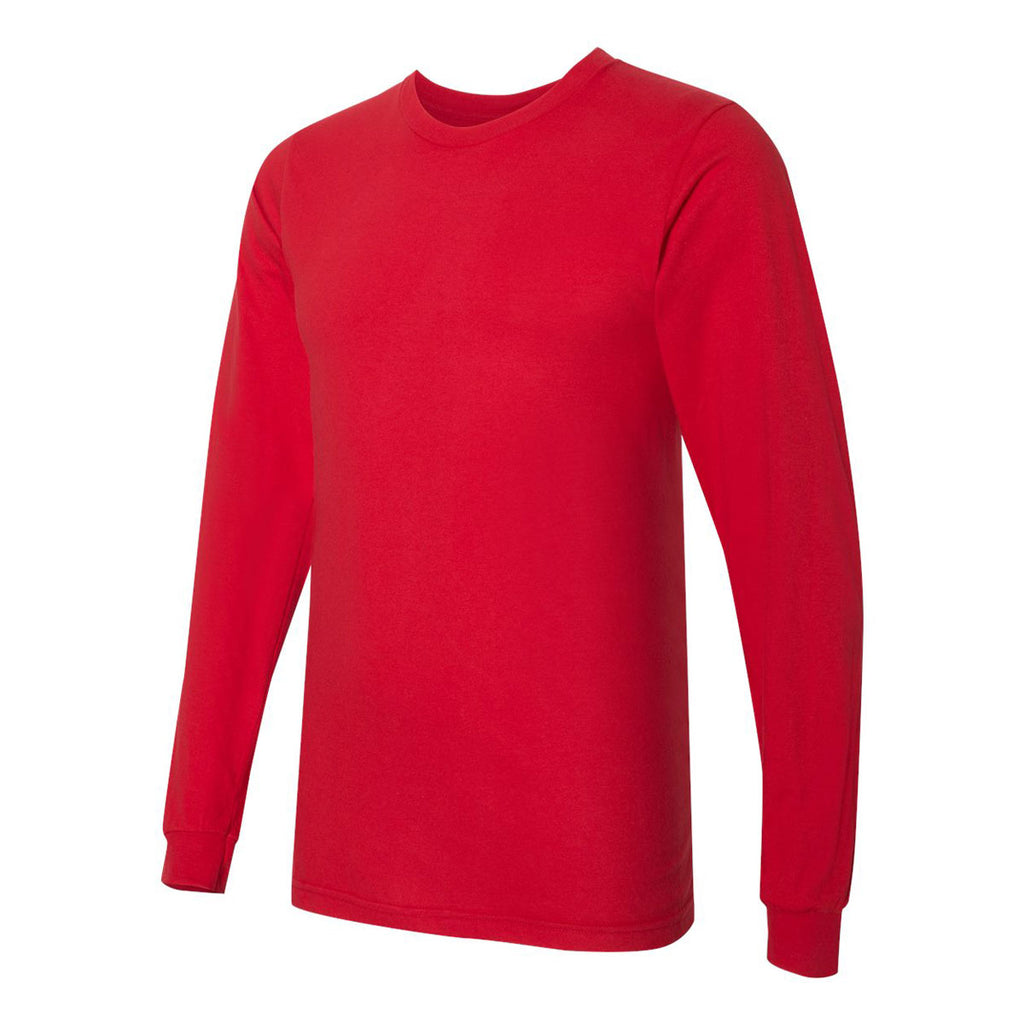 American Apparel Unisex Red Fine Jersey Long Sleeve T-Shirt