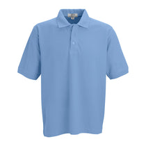 Vantage Men's Carolina Blue Soft-Blend Double-Tuck Pique Polo