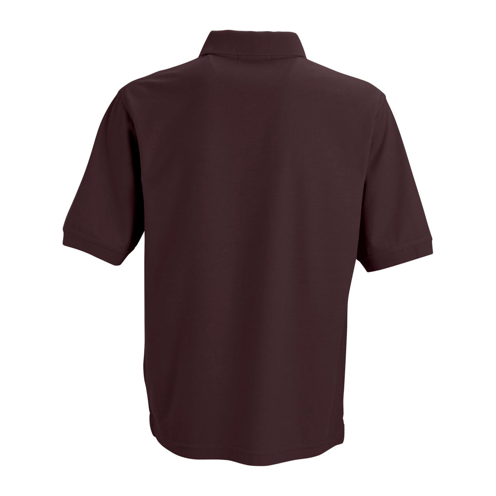 Vantage Men's Deep Maroon Soft-Blend Double-Tuck Pique Polo