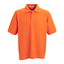 Vantage Men's Orange Soft-Blend Double-Tuck Pique Polo