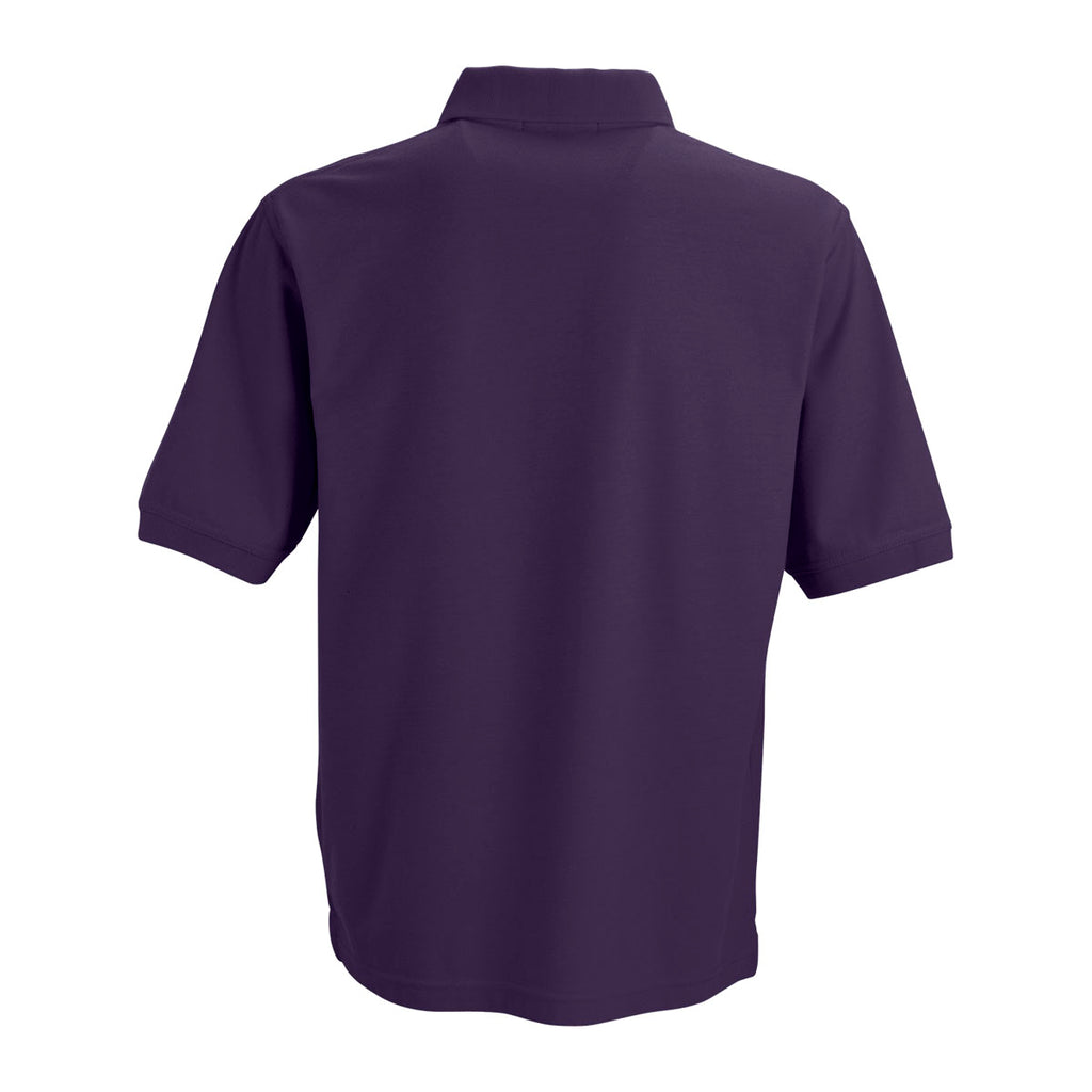 Vantage Men's Purple Soft-Blend Double-Tuck Pique Polo