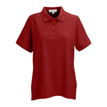 Vantage Women's Crimson Soft-Blend Double-Tuck Pique Polo