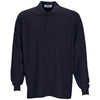 Vantage Men's Navy Long Sleeve Soft-Blend Double-Tuck Pique Polo