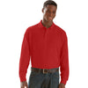 Vantage Men's Red Long Sleeve Soft-Blend Double-Tuck Pique Polo