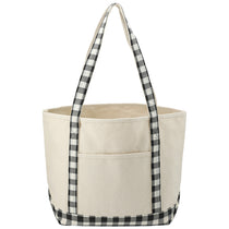 Leeds Black/Grey Buffalo Plaid 18oz Cotton Boat Tote