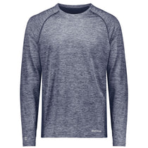 Holloway Men's Navy Heather Electrify Coolcore Long Sleeve Tee