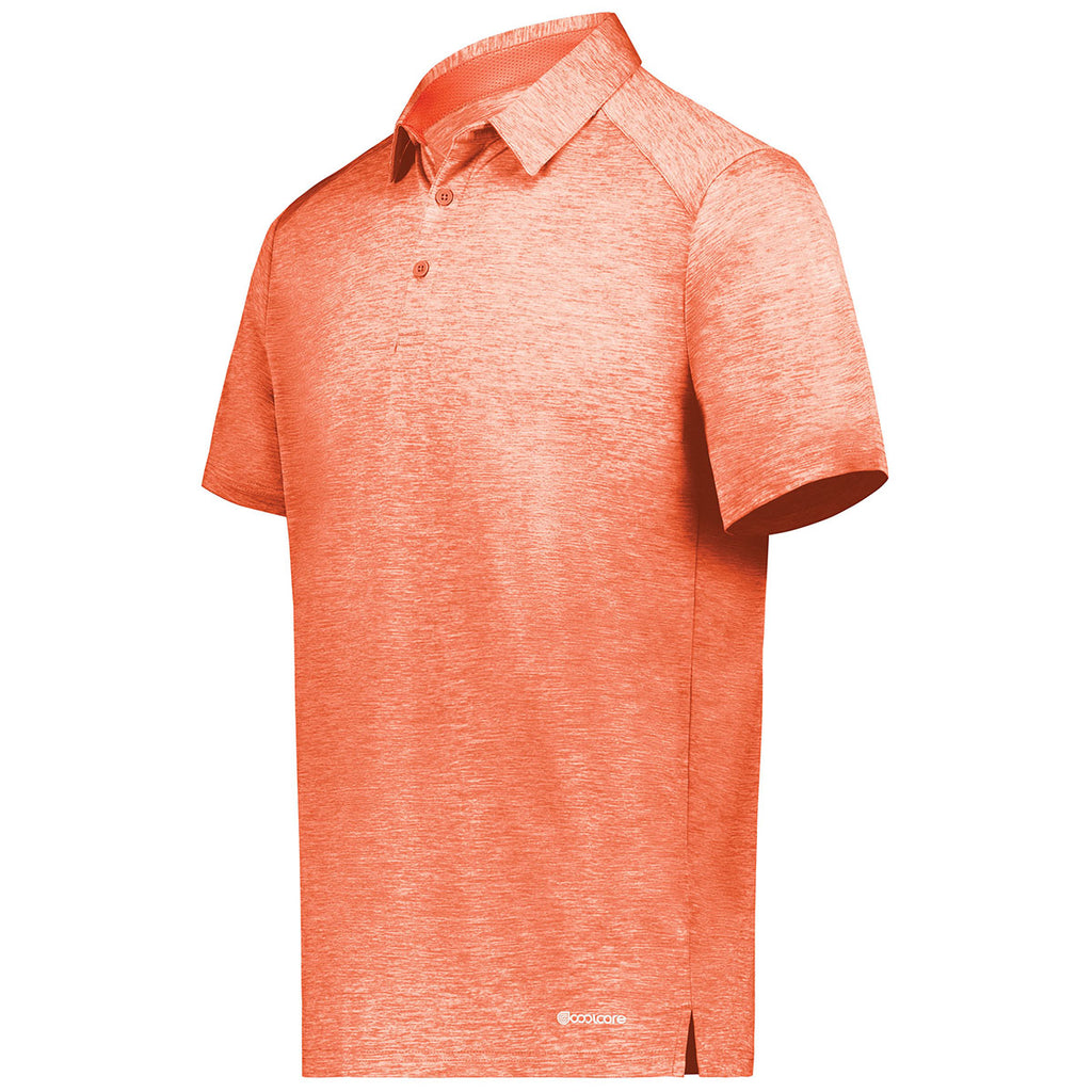 Holloway Men's Orange Heather Electrify Coolcore Polo